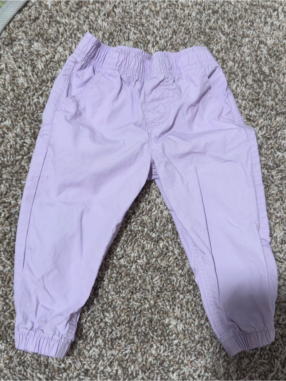 Lilac Elastic-Waist Kids Pants